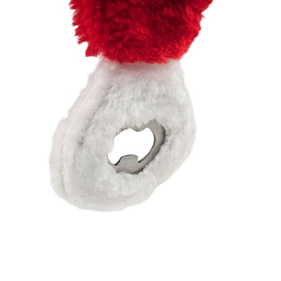 Santa Claus Hat With Bottle Opener Red White Faux Fur Christmas Wearable Cap - Picture 5 of 9